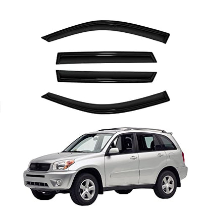 Tape On Rain Guards Compatible with Toyota RAV4 01 (for RAV4 4 Door 2001-2005 Out channel)