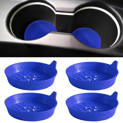 4 PCS Car Cup Coasters (Blue*4pcs / No Diamonds)