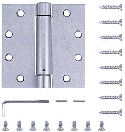 2 Pack Self Closing Spring Hinges (Stainless Steel / 4.5"x4.5")