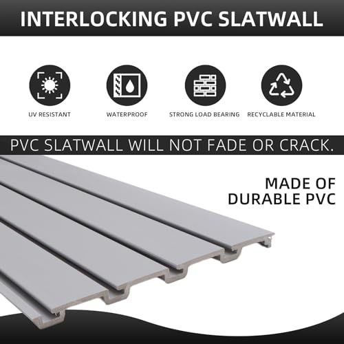 Slat Wall Paneling Garage Wall Organizer (Grey / 4x2ft)
