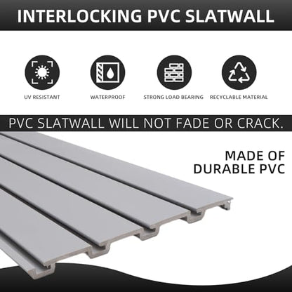 Slat Wall Paneling Garage Wall Organizer (Grey / 4x2ft)
