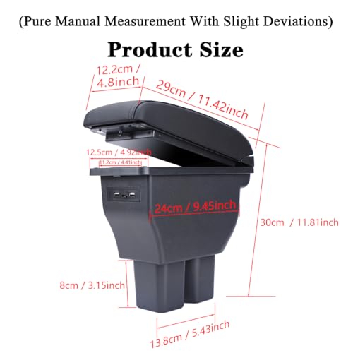 Armrest Box Center Console Arm Rest Seat Storage Box for Suzuki Jimny 2025 2026 5 (Black A Black Line)