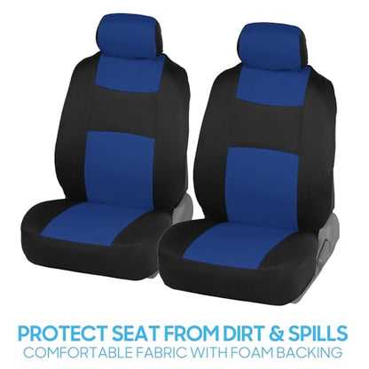 PolyPro Car Seat Covers Full Set in Blue on Black (Blue)