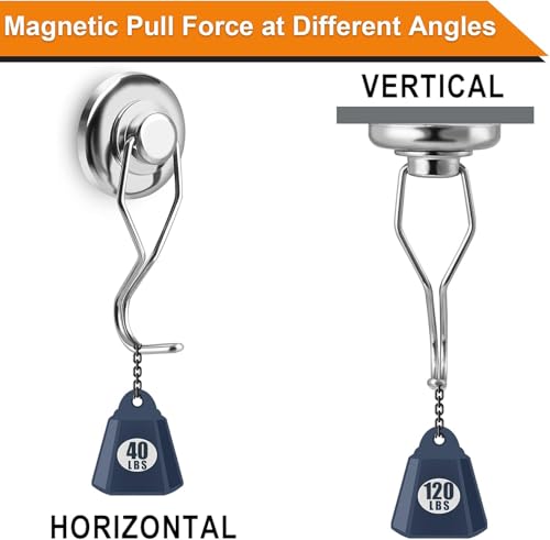 Magnetic Hooks (Silver / 7Pack 120Lbs+)