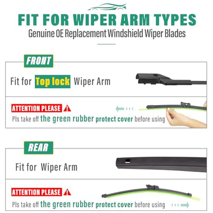 Windshield Wiper Blades Replacement for VW Tiguan 2018 (25" 22" 15")