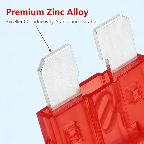 80Pcs) 10 Amp Standard Fuse, 10A Car Blade Fuses for Car/RV/Truck/SUV/Motorcycle/Boat (10A)