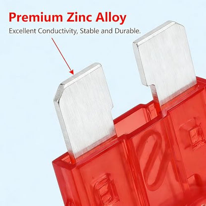 80Pcs) 10 Amp Standard Fuse, 10A Car Blade Fuses for Car/RV/Truck/SUV/Motorcycle/Boat (10A)
