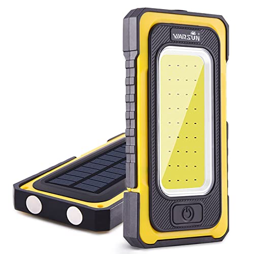 Portable Rechargeable Magnetic Work Light (USB + Solar Charging / Yellow)