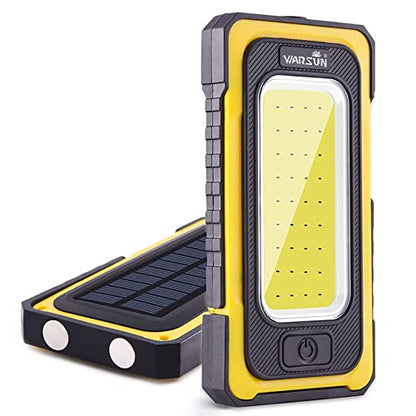 Portable Rechargeable Magnetic Work Light (USB + Solar Charging / Yellow)