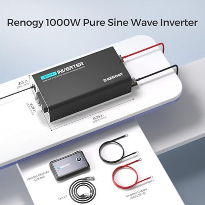 Inverter PUH 1000W Pure Sine Wave Power Inverter with UPS Transfer Switch & Bluetooth