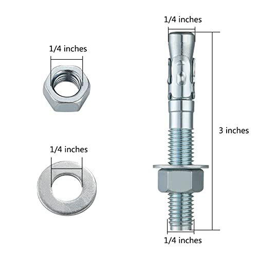 1 4x3" 50Pcs Inch Standard Fasteners for Heavy (1/4x3")