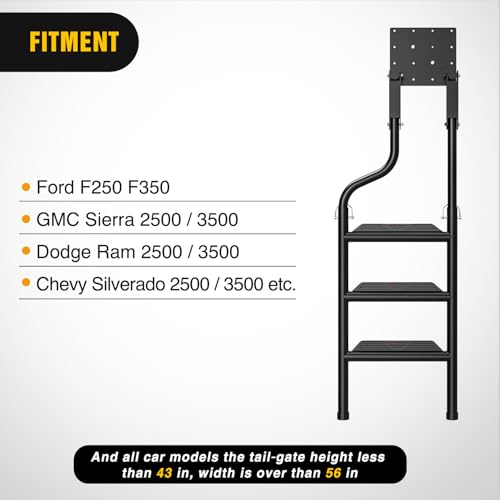 Universal Foldable Pickup Truck Tailgate Ladder (Round Pipe Foldable Truck Tailgate Ladder)