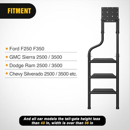 Universal Foldable Pickup Truck Tailgate Ladder (Round Pipe Foldable Truck Tailgate Ladder)