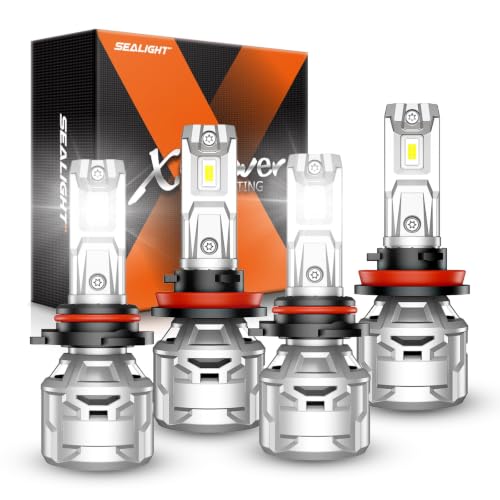 H11/H8/H9 9005/HB3 Light Bulbs Combo, 6500K Diamond White Super Bright X5 Light Bulbs Plug and Play, Fog Bulbs - Pack of 4 (X5 9005 H11)