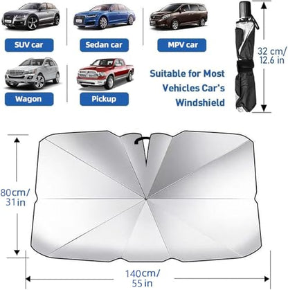 2026 Car Windshield Sun Shade Umbrella (Medium (55"Lx31"W))