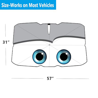 Windshield Sun Shade 2025 Car Accessories 100% Blackout Car Front Windsow Shades Umbrella Automotive Sun Visor Block Heat Insulation Protection (Grey)