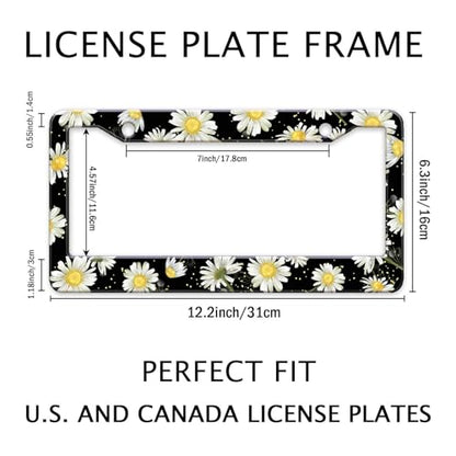 Daisy Flowers Car License Plate Frame (Daisy Flower)
