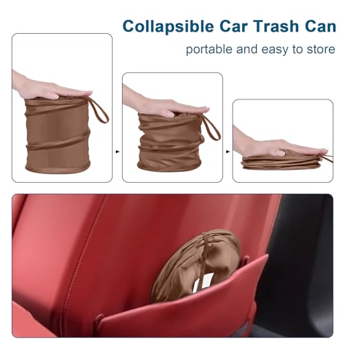 Car Trash Can (Brown / 1 Gallons-2 Packs)