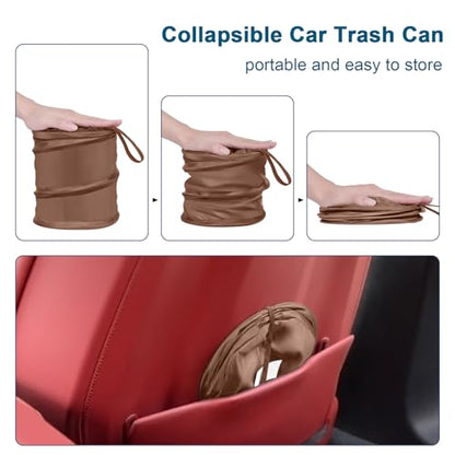 Car Trash Can (Brown / 1 Gallons-2 Packs)