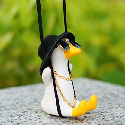 Rear View Mirror Hanging Accessories of Cool Swinging Duck Car Hanging Ornament Cute Car Accessories for Teens Men Women Mirror Hanging Funny Truck Pendant Charms (D)