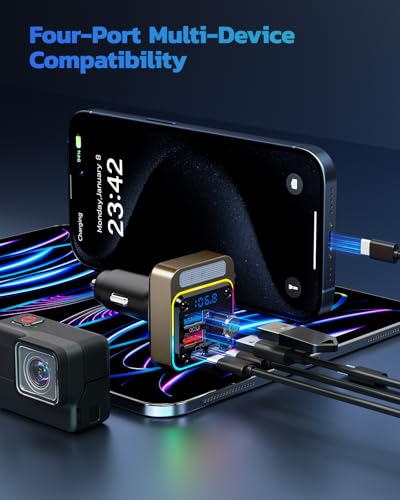 54W Bluetooth 5.3 Car Adapter (Gold)