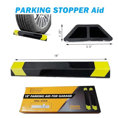 Heavy Duty Parking Aid for Garage (2 Pack 18"L x 1.25H)