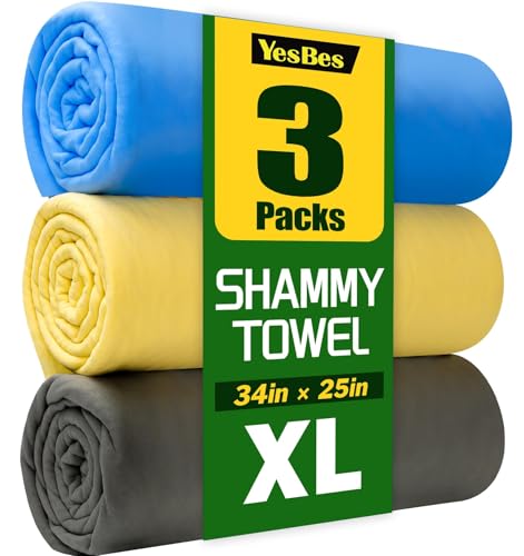 3 Pack Premium XL Shammy Cloth for Car Drying (3 Pack)