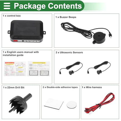 Universal Car Reverse Backup Radar System Parking Sensors Black (White)