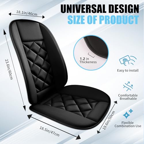 Car Seat Cushion with Back Support Pillow (Black)