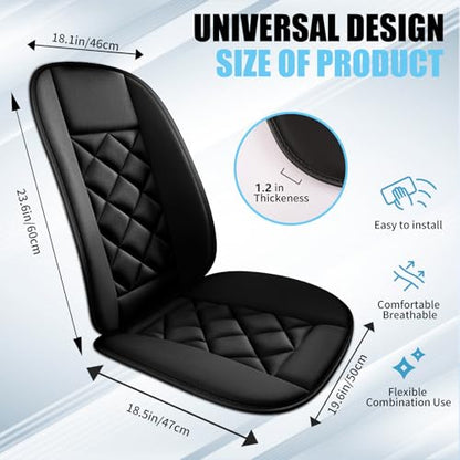 Car Seat Cushion with Back Support Pillow (Black)