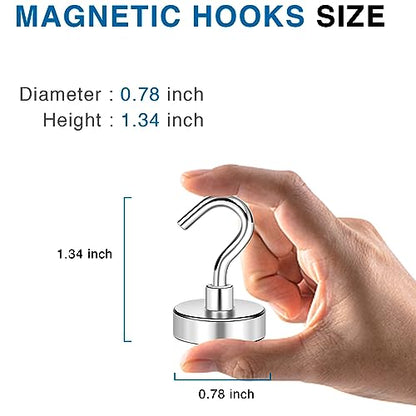 Magnetic Hooks Magnet Hook for Cruise Cabins 50LBS (Silver / 0.78in)
