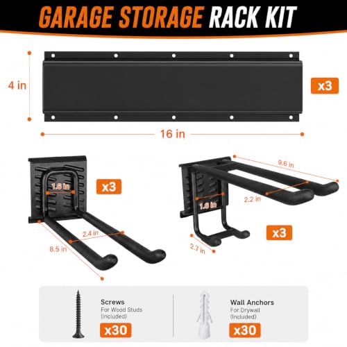 Garage Tool Organizer Wall Mount (48" Alloy Steel)