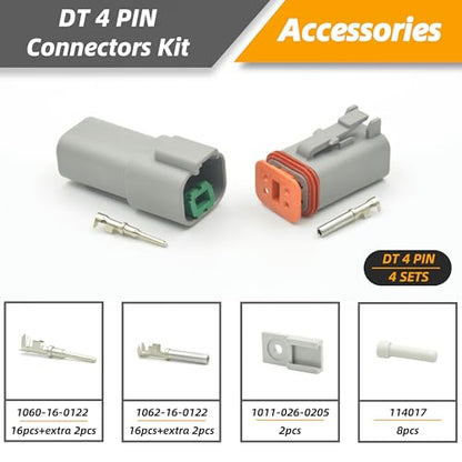 4 Sets 4 Pin DT Waterproof Connector Kit (4PIN 4SET)