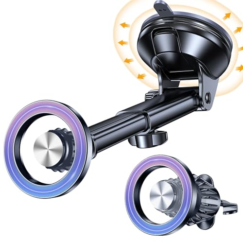 for MagSafe Car Mount【Windshield+Vent+Dash】Magnetic Phone Holder for Car Phone Holder Mount Cell Phone Holders for Your Car Accessories Suction Phone Mount for Car Truck Stand for iPhone 17 16 (Multi-color)