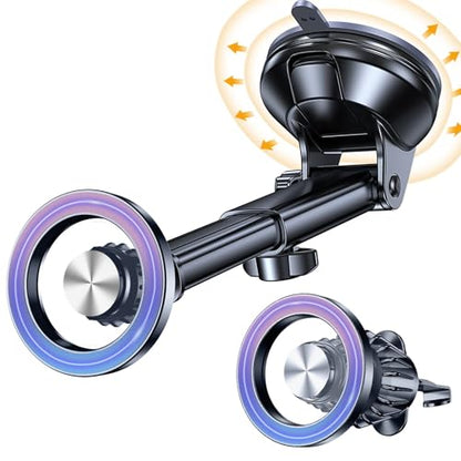 for MagSafe Car Mount【Windshield+Vent+Dash】Magnetic Phone Holder for Car Phone Holder Mount Cell Phone Holders for Your Car Accessories Suction Phone Mount for Car Truck Stand for iPhone 17 16 (Multi-color)