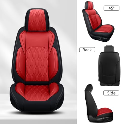 Front Waterproof Leather Seat Covers for Toyota Camry 2002 (#067 Black&Red / 3.Camry-2 Front Seat Covers Only)