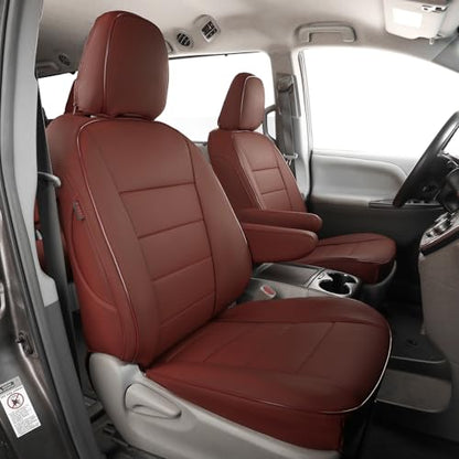 Sienna Seat Covers for 2011 (Leather (Burgundy) / 2011-2020 7 Seats, 2nd Row Captain Seats W/Legrest)