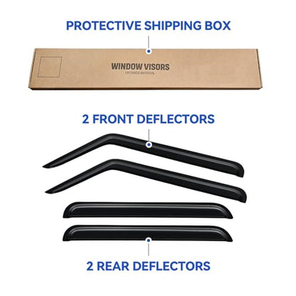 Window Visors Rain Guards for 2006 (2006-2010 Jeep Commander)