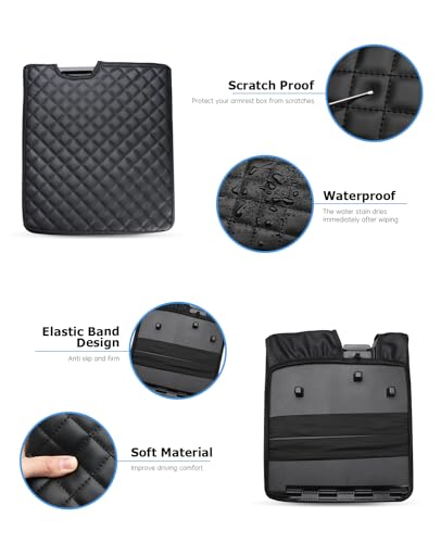 Car Center Console Armrest Cover for 2025 Ford F150 Accessories 2015 (Cushion / 2015-2026 Jump Seat)