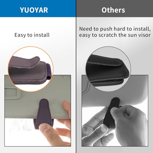 2 Packs Magnetic Sunglass Holder for Car Visor (Purple / 2pcs)