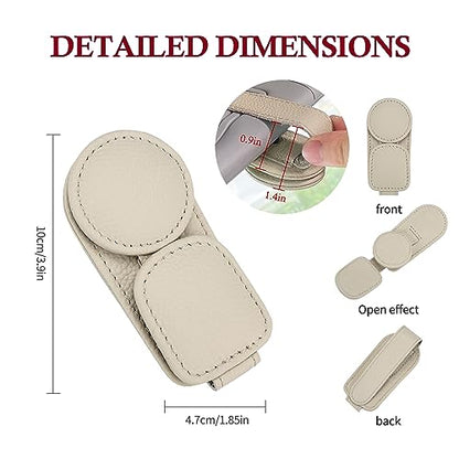 2 Pack Sunglasses Holder for Car Visor (Beige / 2 Pack)