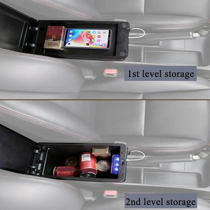 Armrest Box Center Console Arm Rest Seat Storage Box for Suzuki Jimny 2025 2026 5 (Black A Black Line)