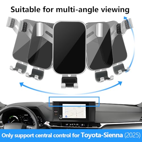 Car Phone Holder for Toyota Sienna LE 2025 2026 [ only for 8 inch Touchscreen ] Auto Interior Accessories Best Cell Phones Mount Cellphone Mobile Cradle Charging Navigation Bracket Screen Stand (for Toyota Sienna LE 2025 2026[8-inch Screen])