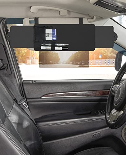 Polarized Sunshade Extender for Car with Polycarbonate Lens (Black Clear Lens / 1 Pack)
