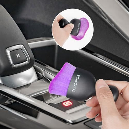 Car Detailing Brush for Interior Dusting and Air Vents (Black Purple)