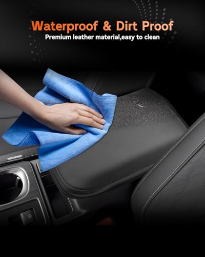 for 2026 Subaru Outback Center Console Cover Armrest Box Cover for 2026+ Outback Accessories Console Arm Rest Protector (2026+ Subaru Outback Thin Black Leather)