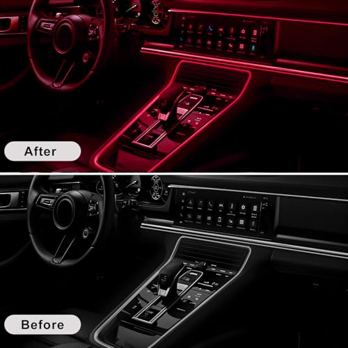 EL Wire Interior Car LED Strip Lights (Red)