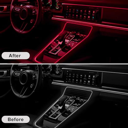 EL Wire Interior Car LED Strip Lights (Red)