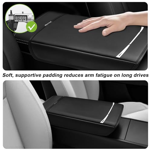 Armrest Cover for Tesla Model Y Refresh 2026 (13) 25+ |Juniper| Black, Regular)