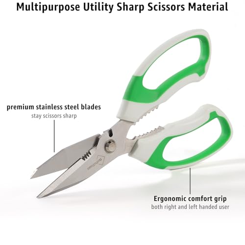 Utility Scissors All Purpose heavy duty 8 (Green)